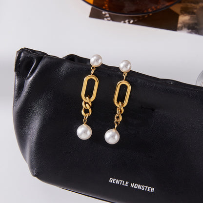 Selene Pearl Drop Earrings by Lucy Luna Jewellery, alternate view 3