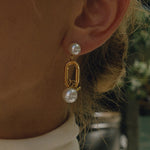 Selene Pearl Drop Earrings by Lucy Luna Jewellery, alternate view 2