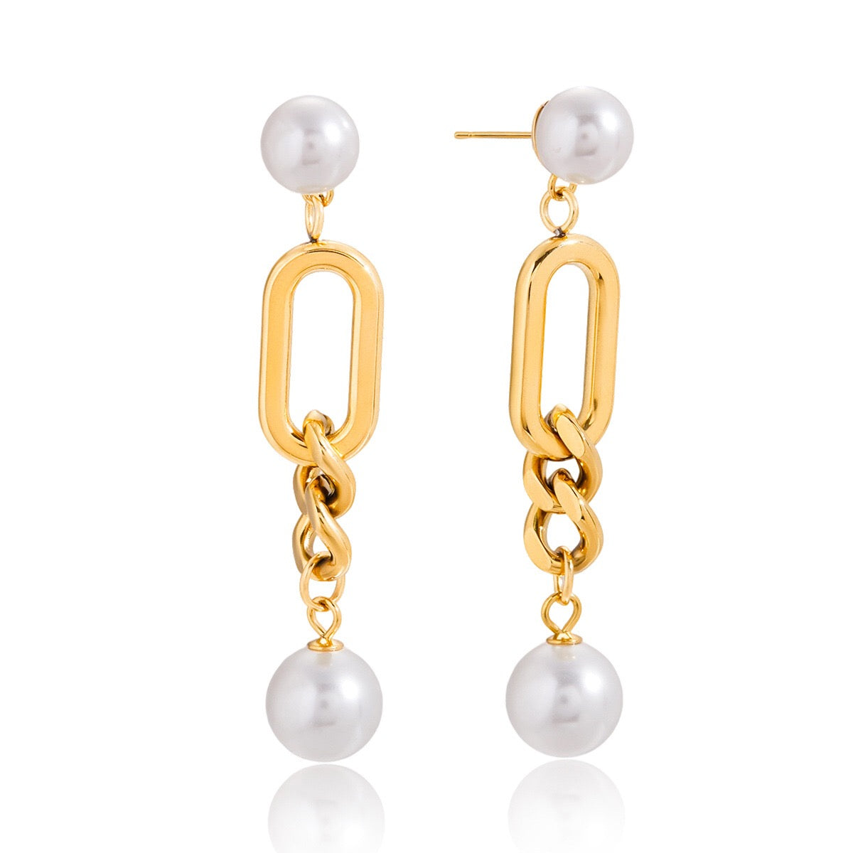 Selene Pearl Drop Earrings by Lucy Luna Jewellery