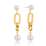 Selene Pearl Drop Earrings by Lucy Luna Jewellery