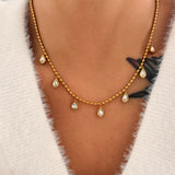 Talia Droplet Necklace by Lucy Luna Jewellery, alternate view 2