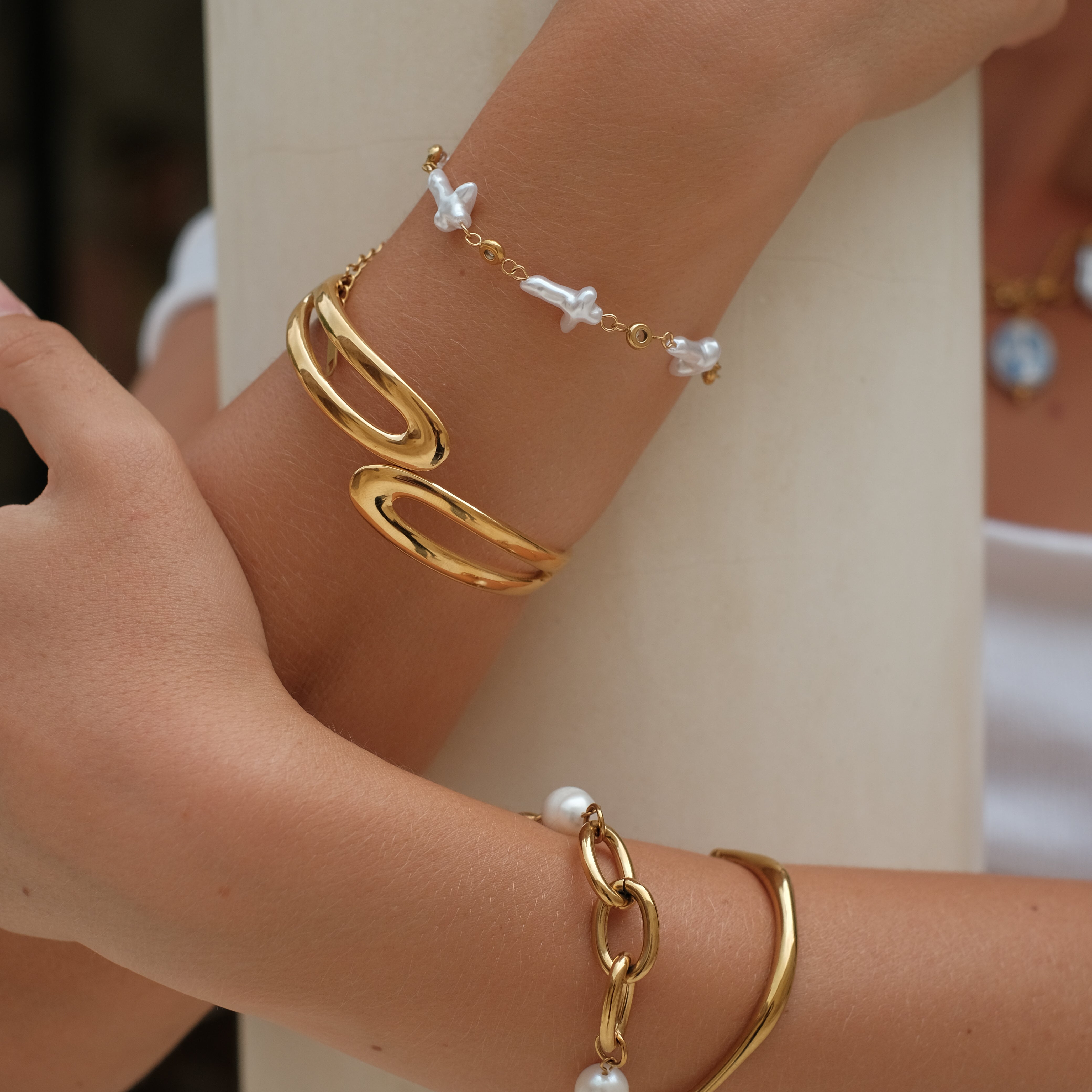 Ines Pearl Bracelet by Lucy Luna Jewellery, alternate view 3