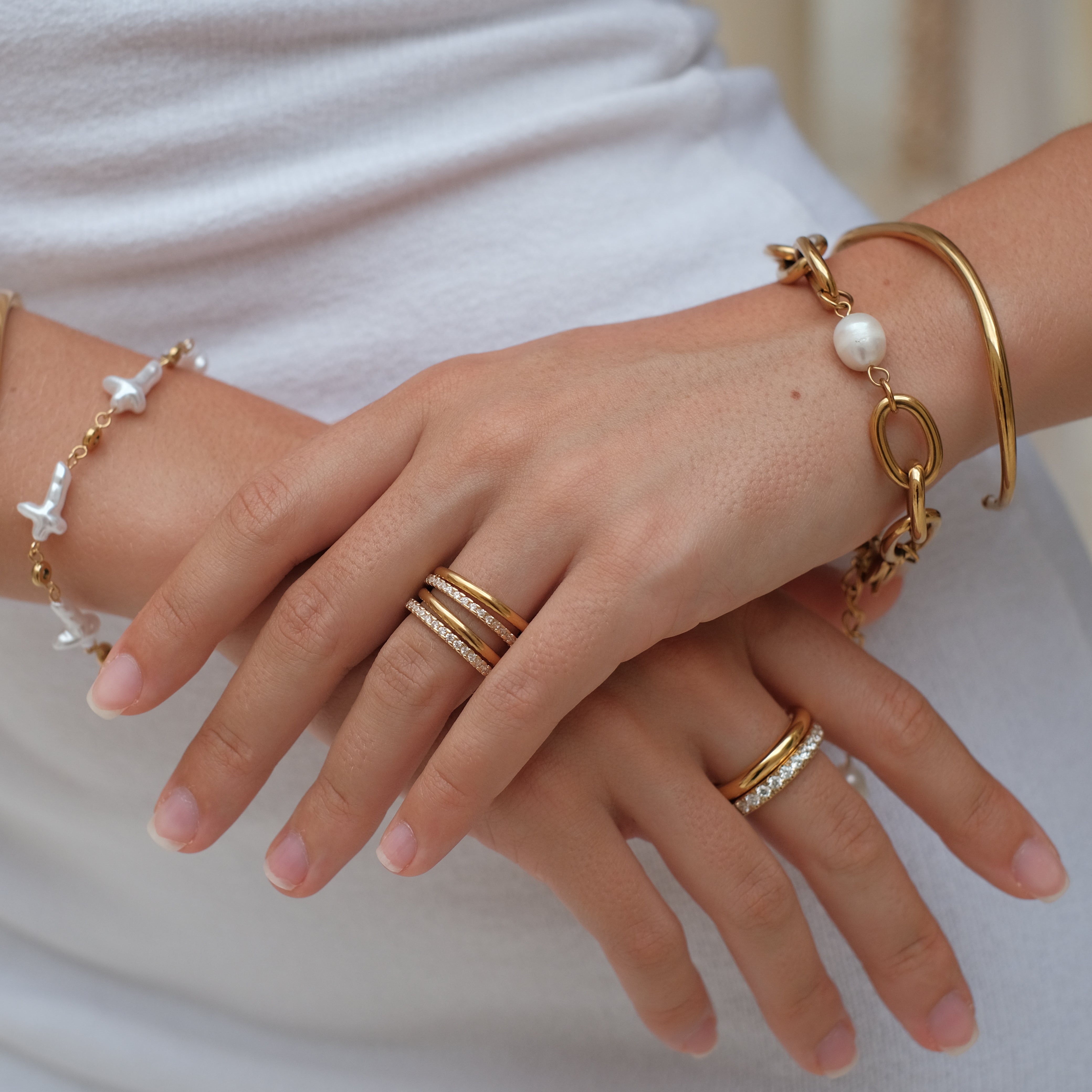 Charlotte Double Stack Ring by Lucy Luna Jewellery, alternate view 5