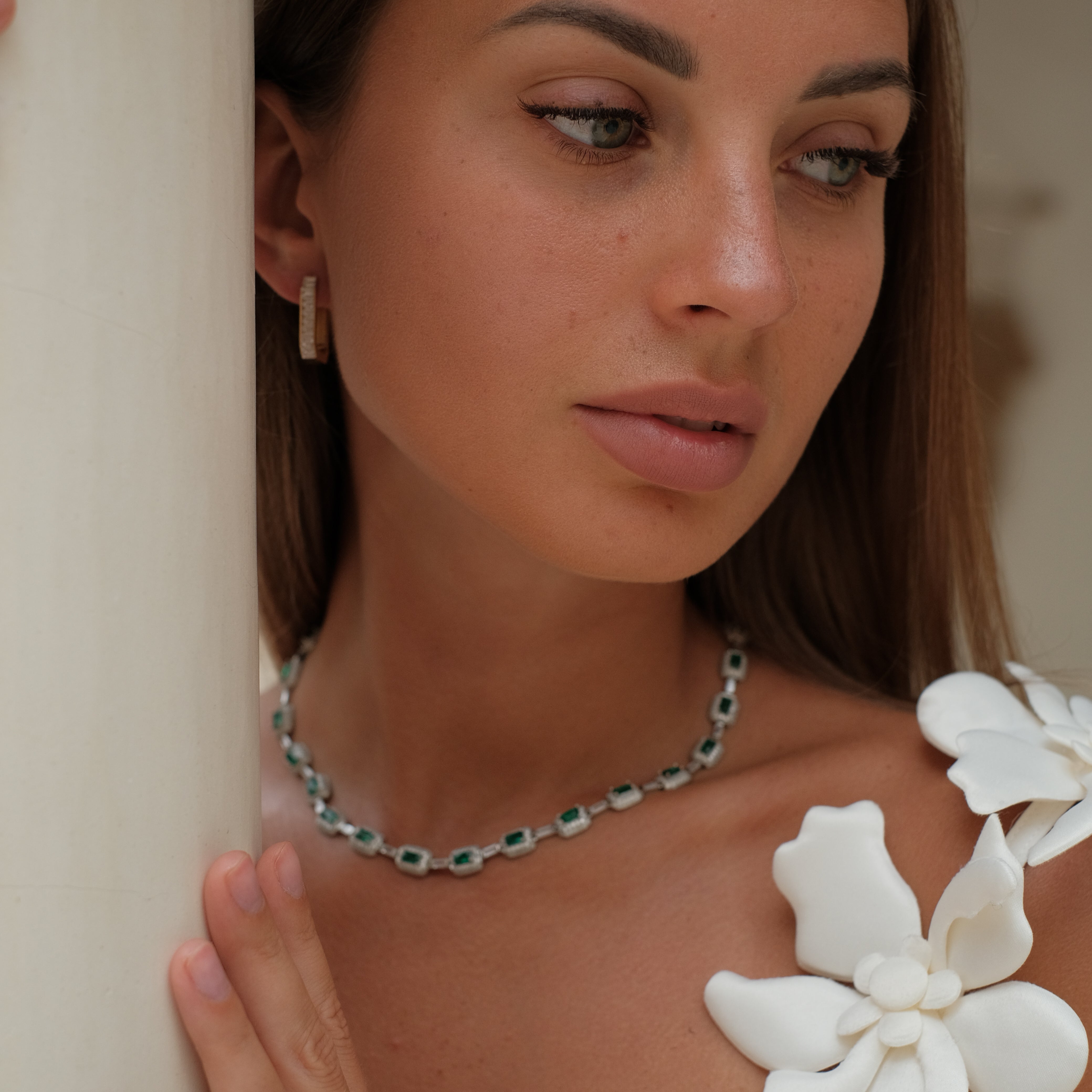 Ivy Emerald Eternity Ring by Lucy Luna Jewellery, alternate view 6