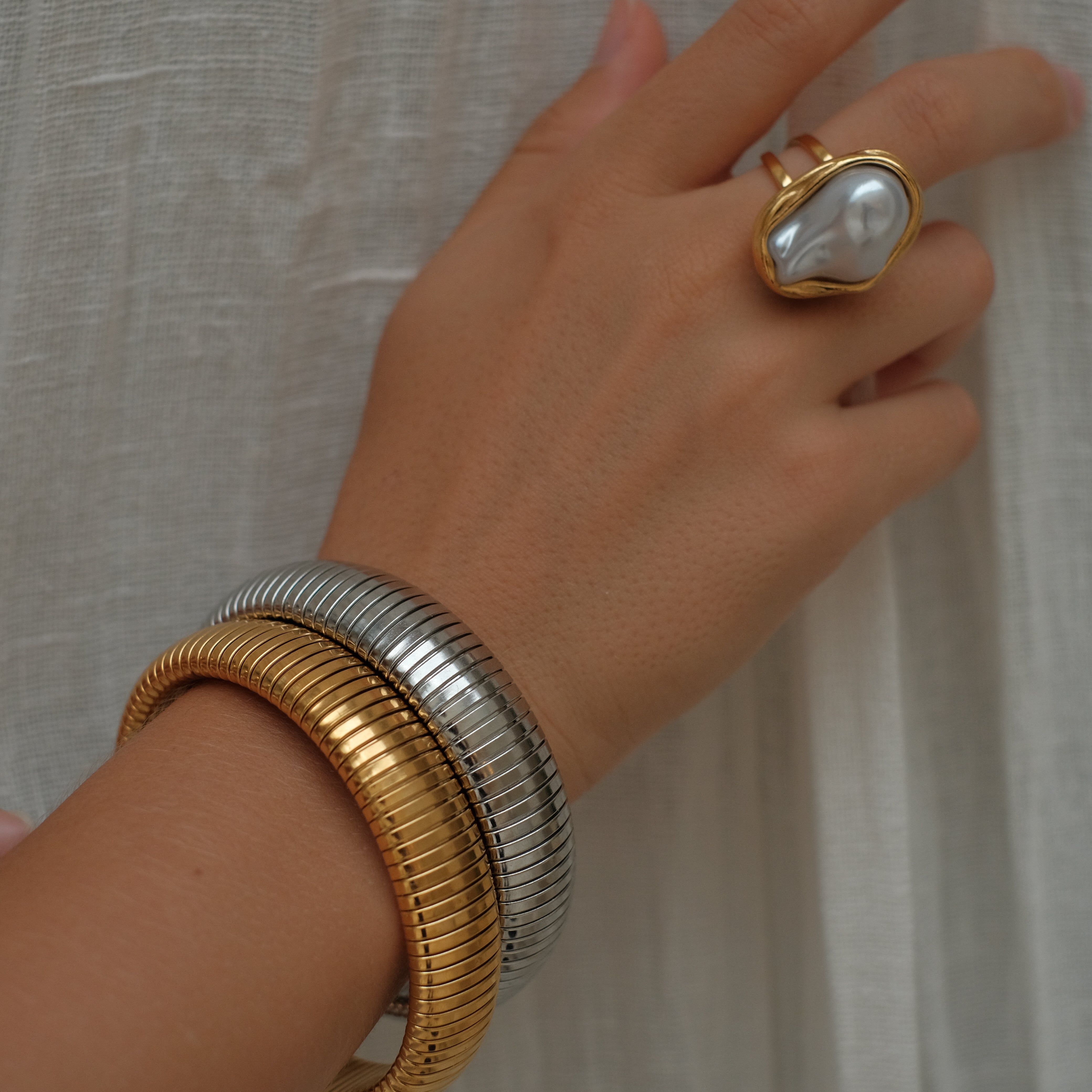 Aurelia Gaspipe Bangle by Lucy Luna Jewellery, alternate view 3