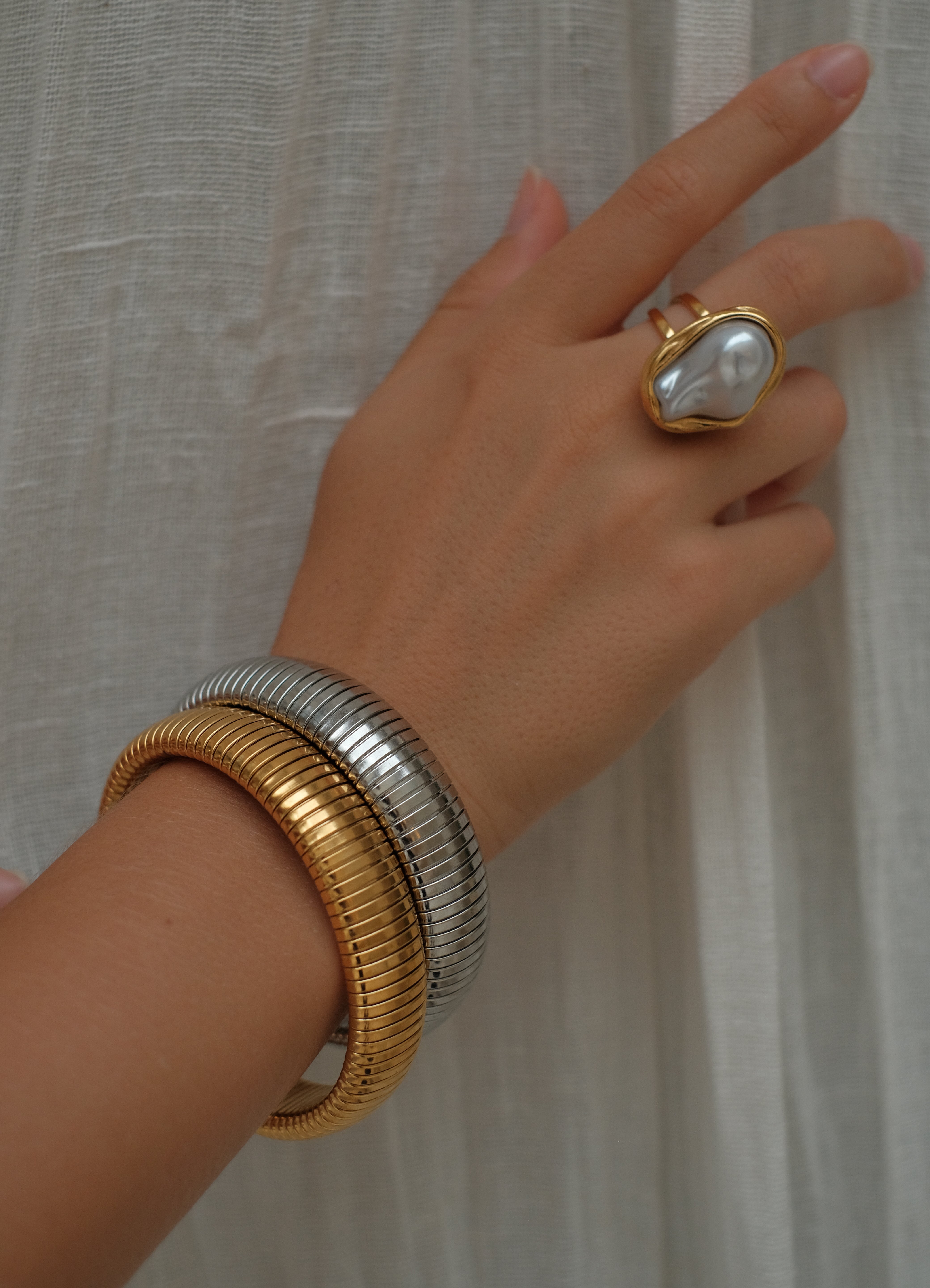 Aurelia Gaspipe Bangle by Lucy Luna Jewellery, alternate view 3