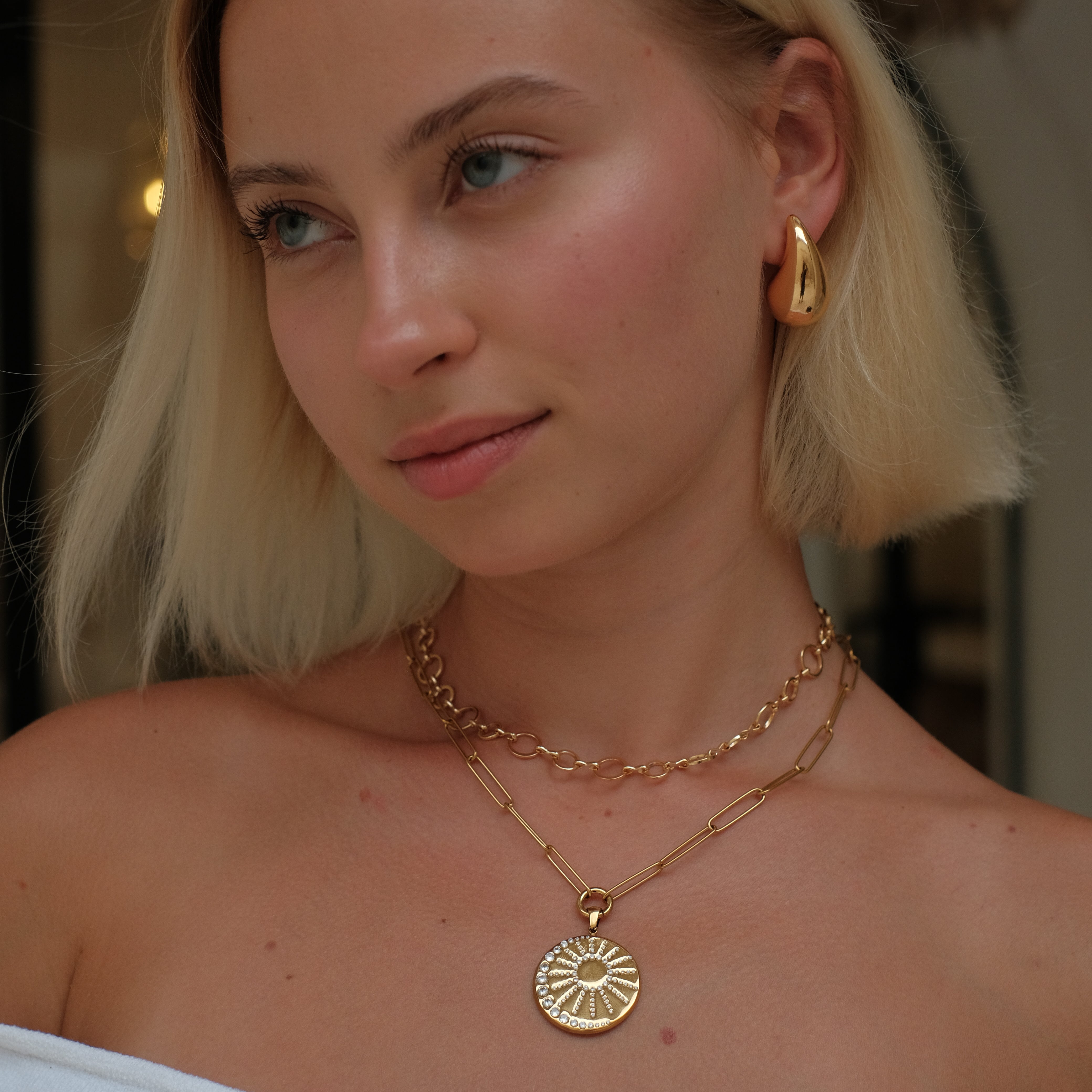 Sofia Teardrop Studs by Lucy Luna Jewellery, alternate view 3