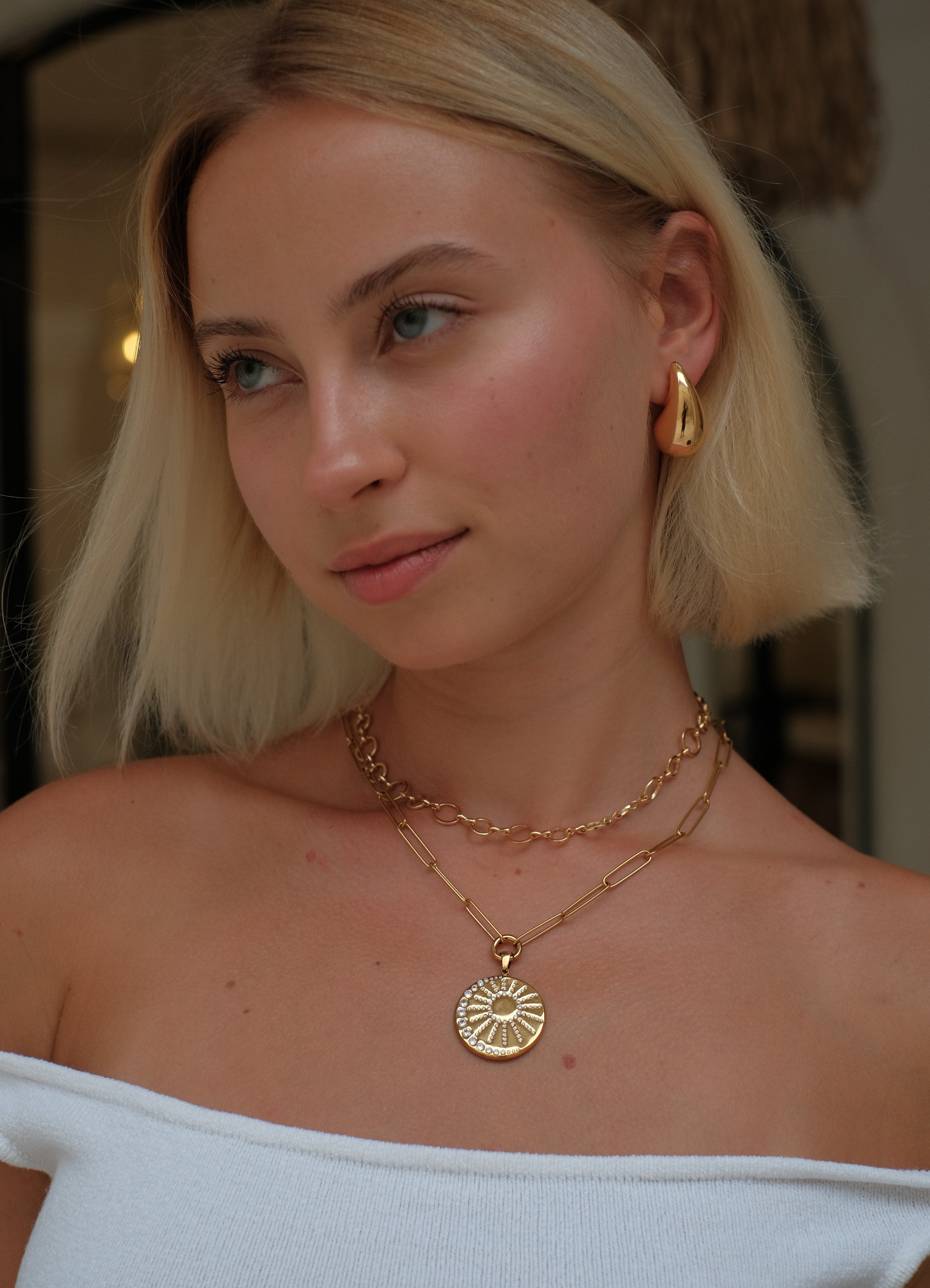 Sofia Teardrop Studs by Lucy Luna Jewellery, alternate view 3