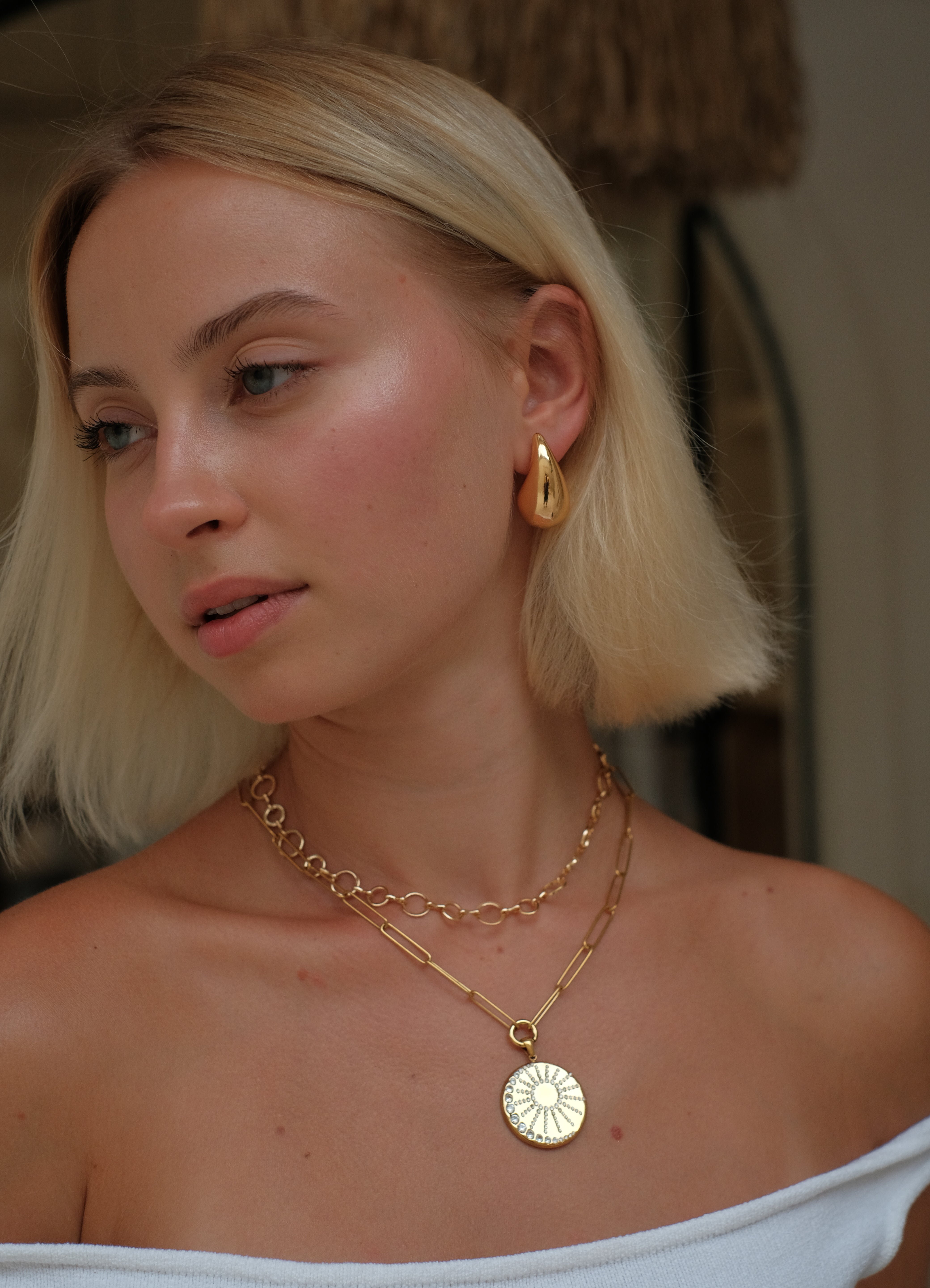 Sofia Teardrop Studs by Lucy Luna Jewellery, alternate view 2
