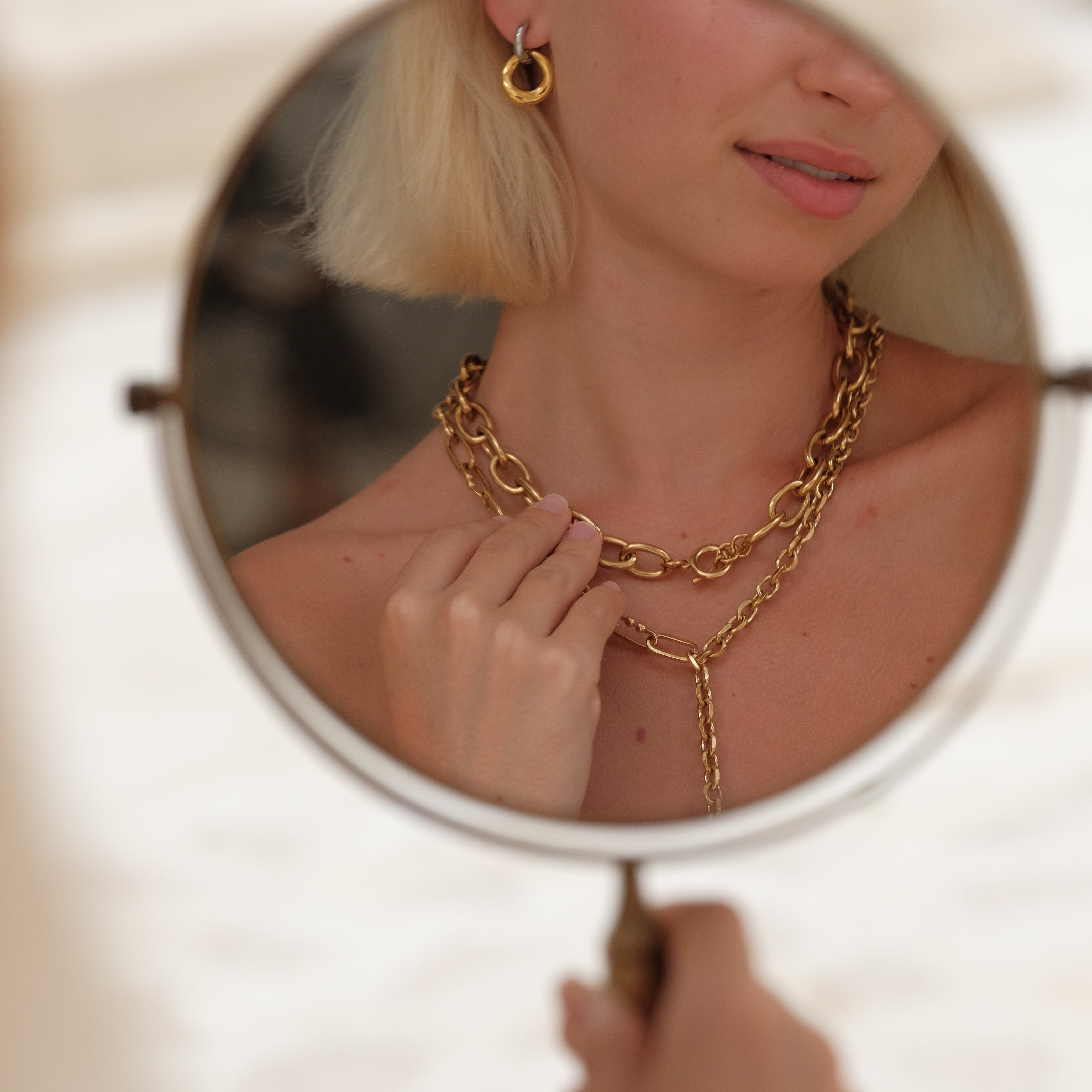 Elisia Oval Link Necklace by Lucy Luna Jewellery, alternate view 5