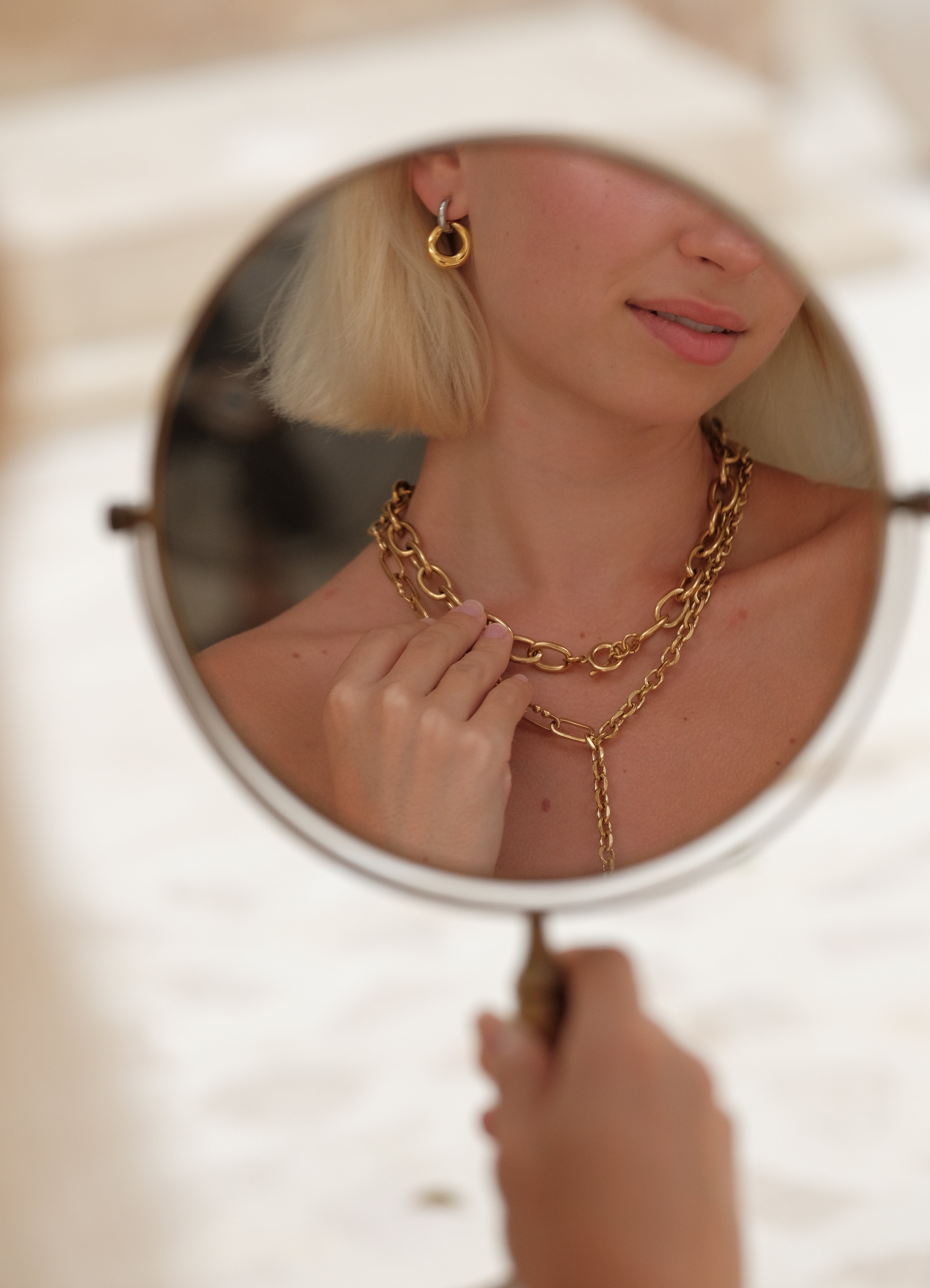 Elisia Oval Link Necklace by Lucy Luna Jewellery, alternate view 5