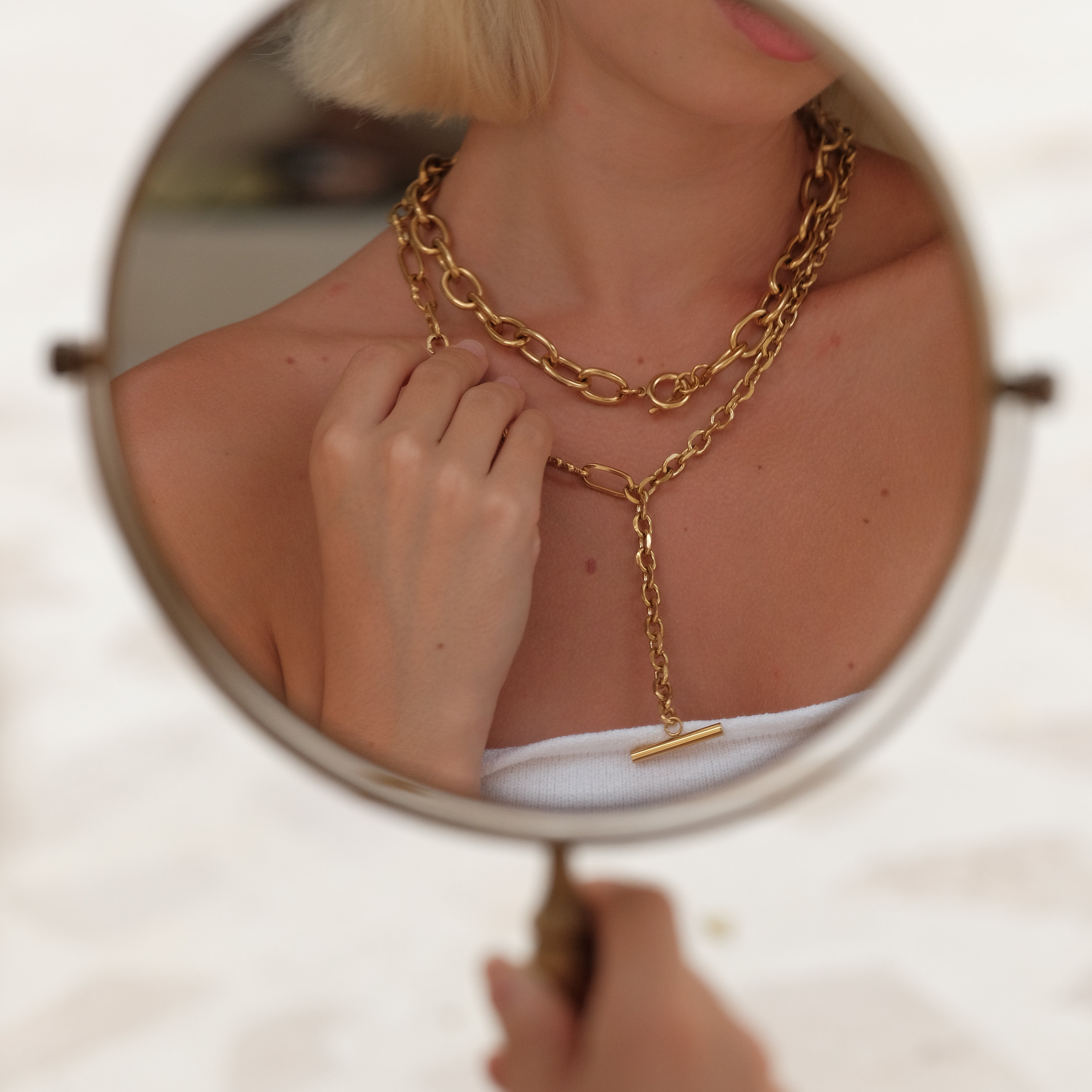 Bianca T-Bar Necklace by Lucy Luna Jewellery, alternate view 3