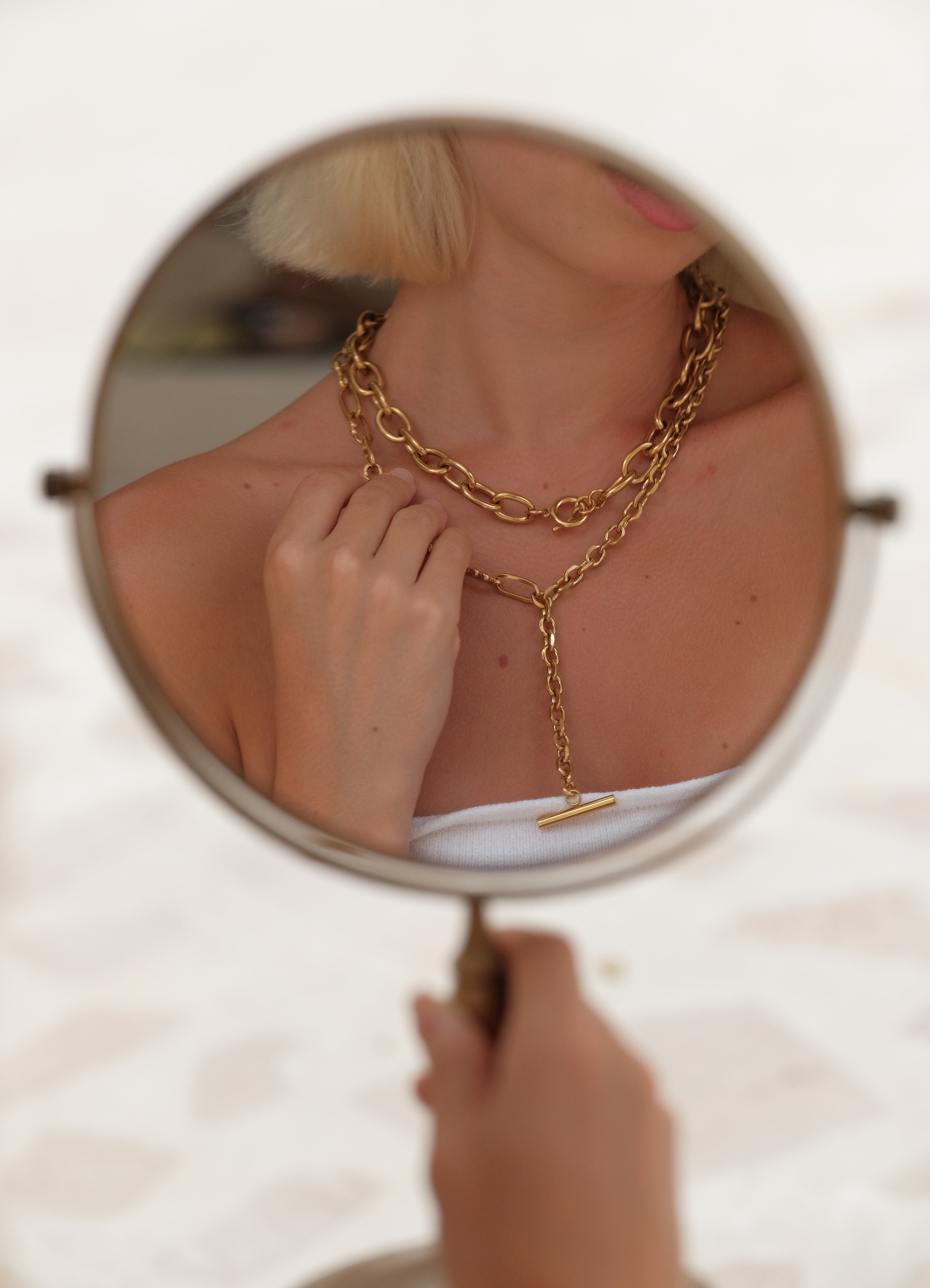 Bianca T-Bar Necklace by Lucy Luna Jewellery, alternate view 3