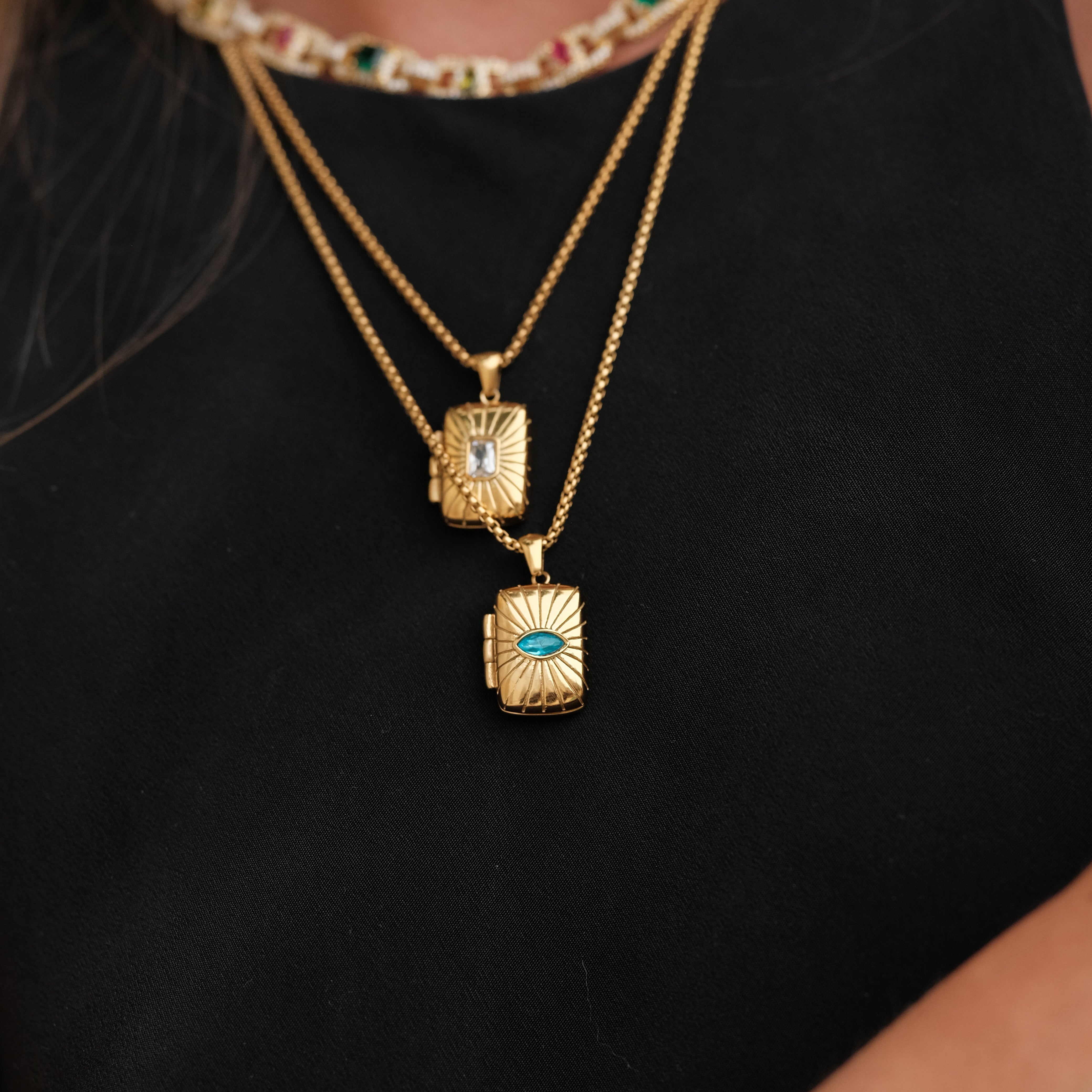Aurelia Sunburst Locket by Lucy Luna Jewellery, alternate view 5