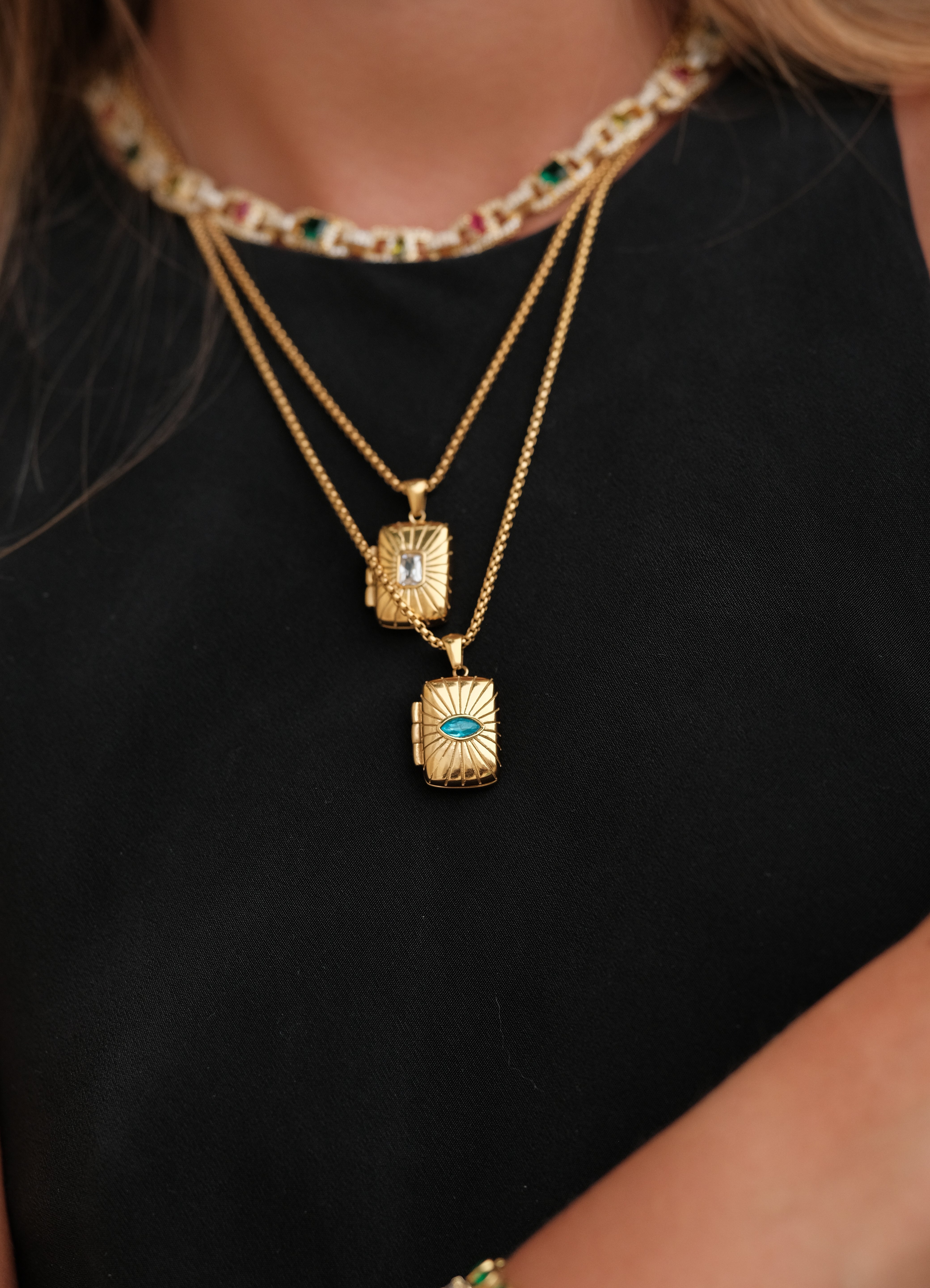 Aurelia Sunburst Locket by Lucy Luna Jewellery, alternate view 5