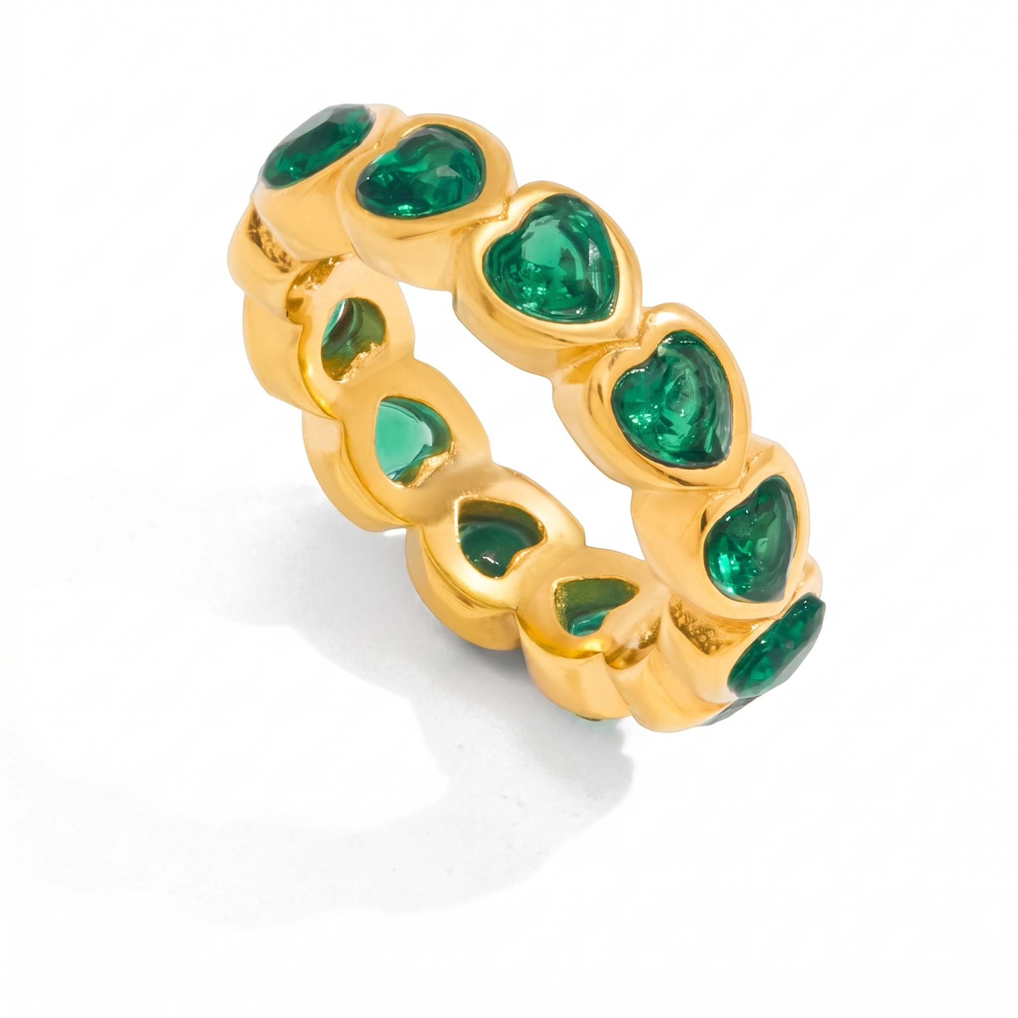 Freya Heart Eternity Ring by Lucy Luna Jewellery