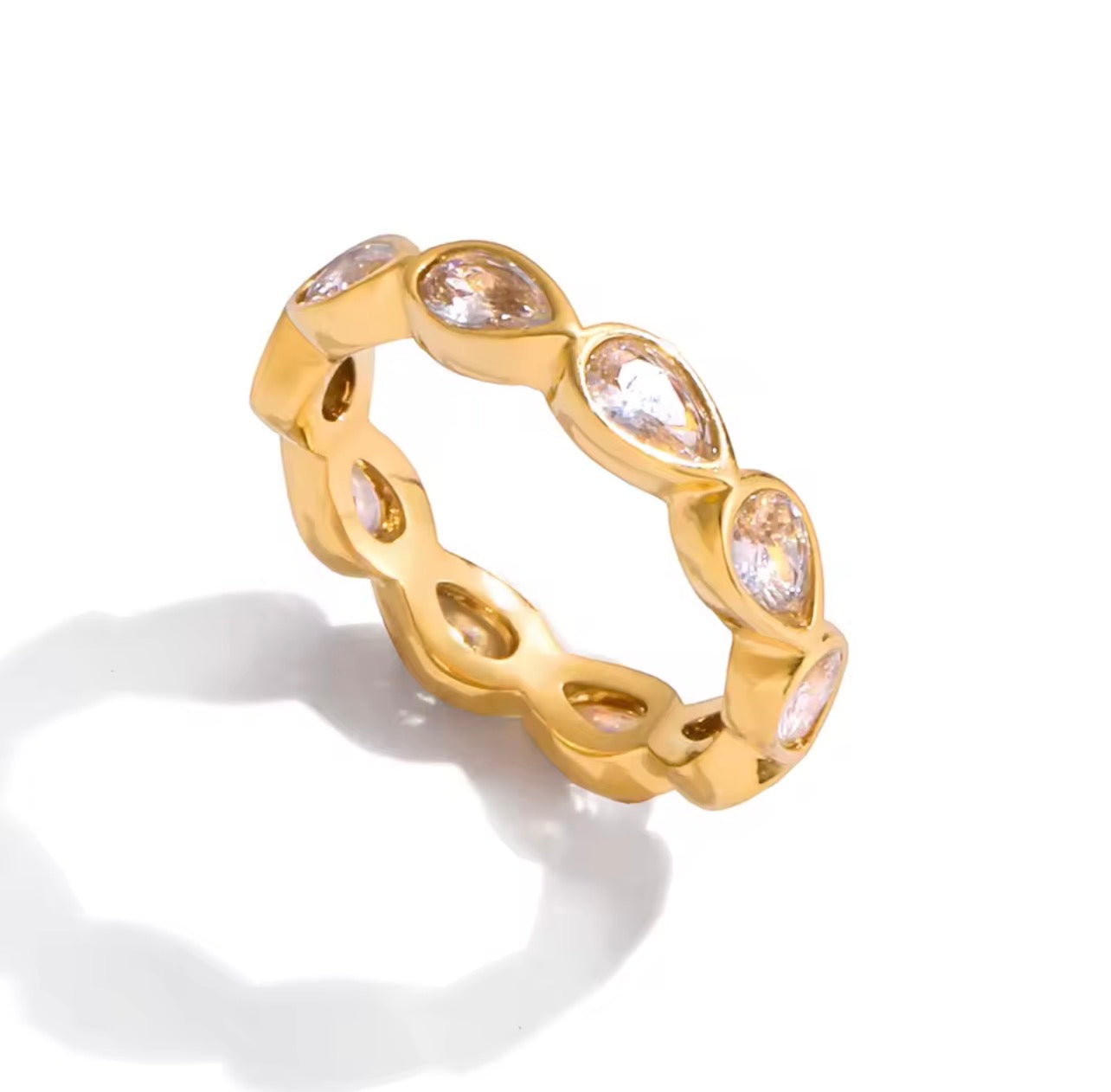 Ivy Emerald Eternity Ring by Lucy Luna Jewellery, alternate view 3