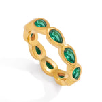 Ivy Emerald Eternity Ring by Lucy Luna Jewellery
