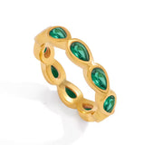 Ivy Emerald Eternity Ring by Lucy Luna Jewellery