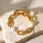 Mila Link Pearl Bracelet by Lucy Luna Jewellery, alternate view 6