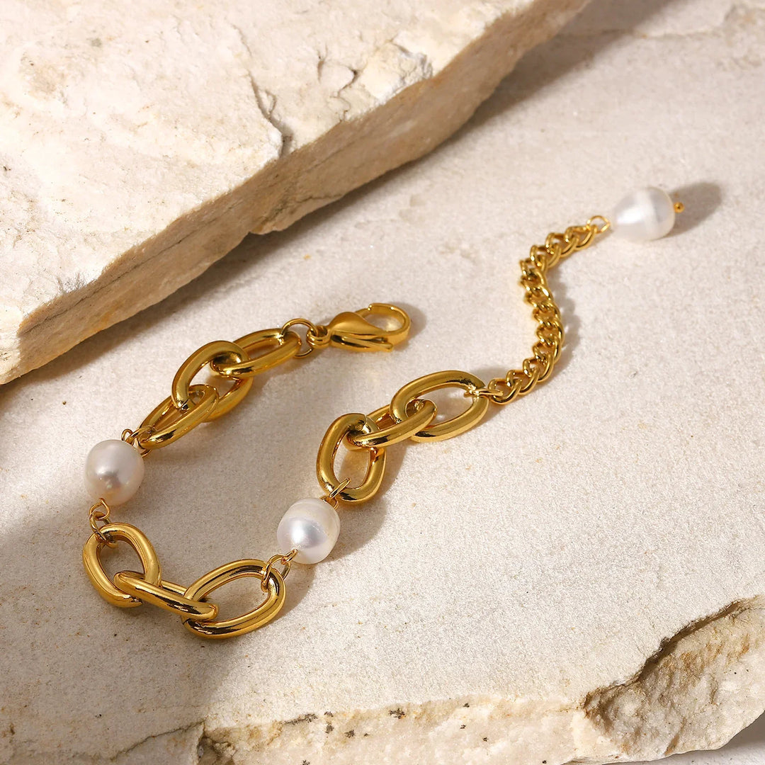 Mila Link Pearl Bracelet by Lucy Luna Jewellery, alternate view 7