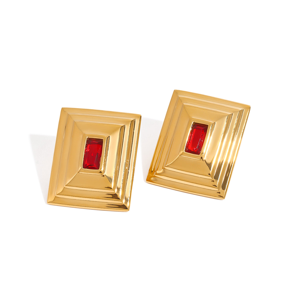 Valencia Ruby Studs by Lucy Luna Jewellery