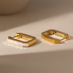 Sara Emerald-Cut Huggies by Lucy Luna Jewellery, alternate view 5