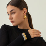 Samia Triangle Studs by Lucy Luna Jewellery, alternate view 3