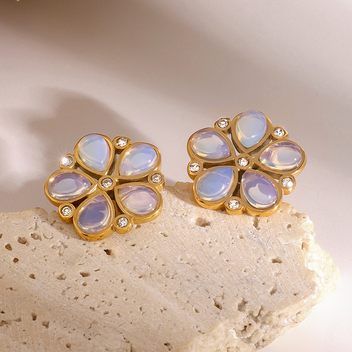Azurea Floral Studs by Lucy Luna Jewellery, alternate view 2