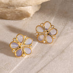 Azurea Floral Studs by Lucy Luna Jewellery, alternate view 3