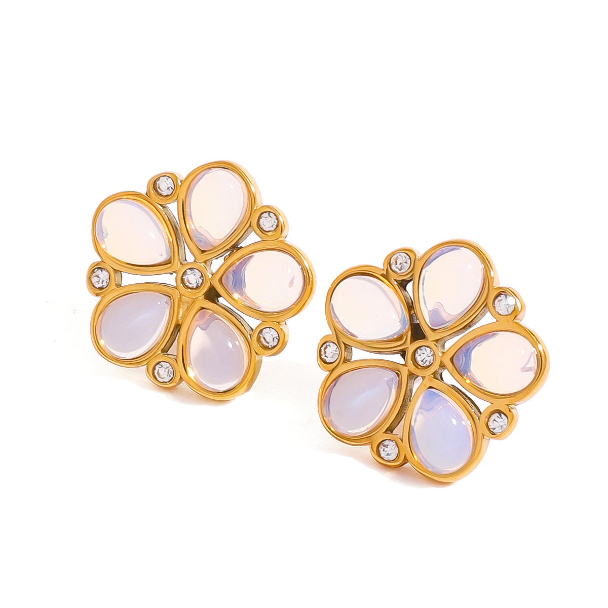 Azurea Floral Studs by Lucy Luna Jewellery
