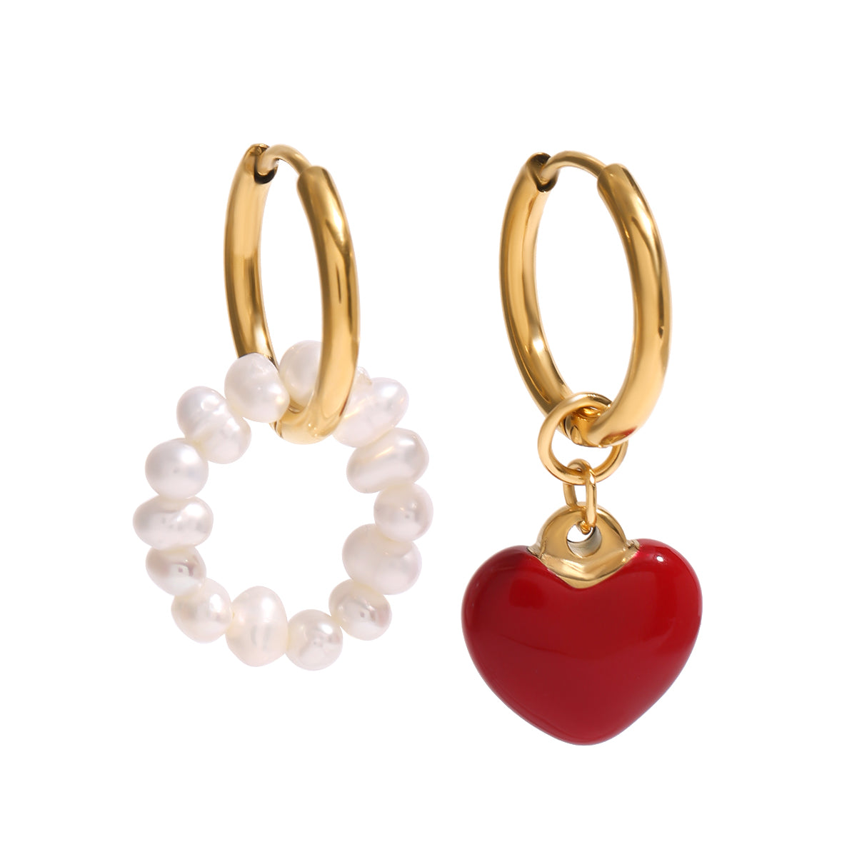 Rosita Mismatched Hoops by Lucy Luna Jewellery