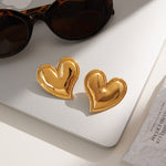 Isola Molten Heart Studs by Lucy Luna Jewellery, alternate view 2