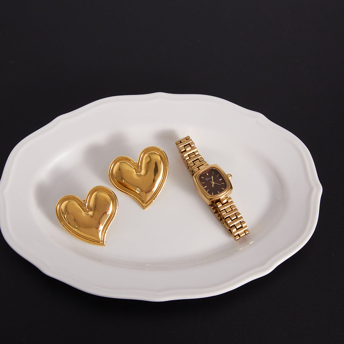 Isola Molten Heart Studs by Lucy Luna Jewellery, alternate view 3