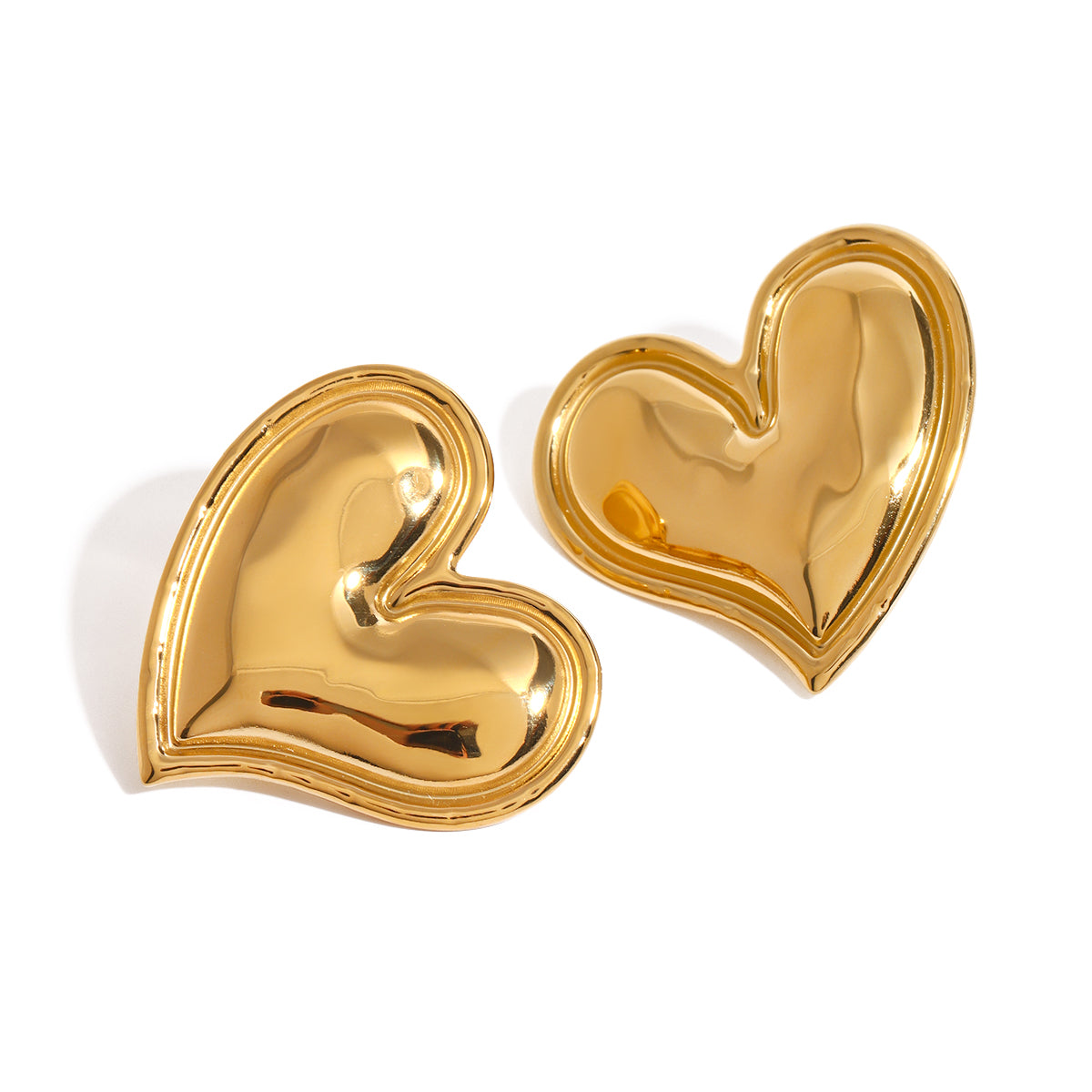 Isola Molten Heart Studs by Lucy Luna Jewellery