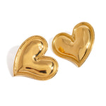 Isola Molten Heart Studs by Lucy Luna Jewellery