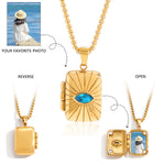Indigo Sunburst Locket by Lucy Luna Jewellery, alternate view 3