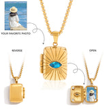 Indigo Sunburst Locket by Lucy Luna Jewellery, alternate view 3
