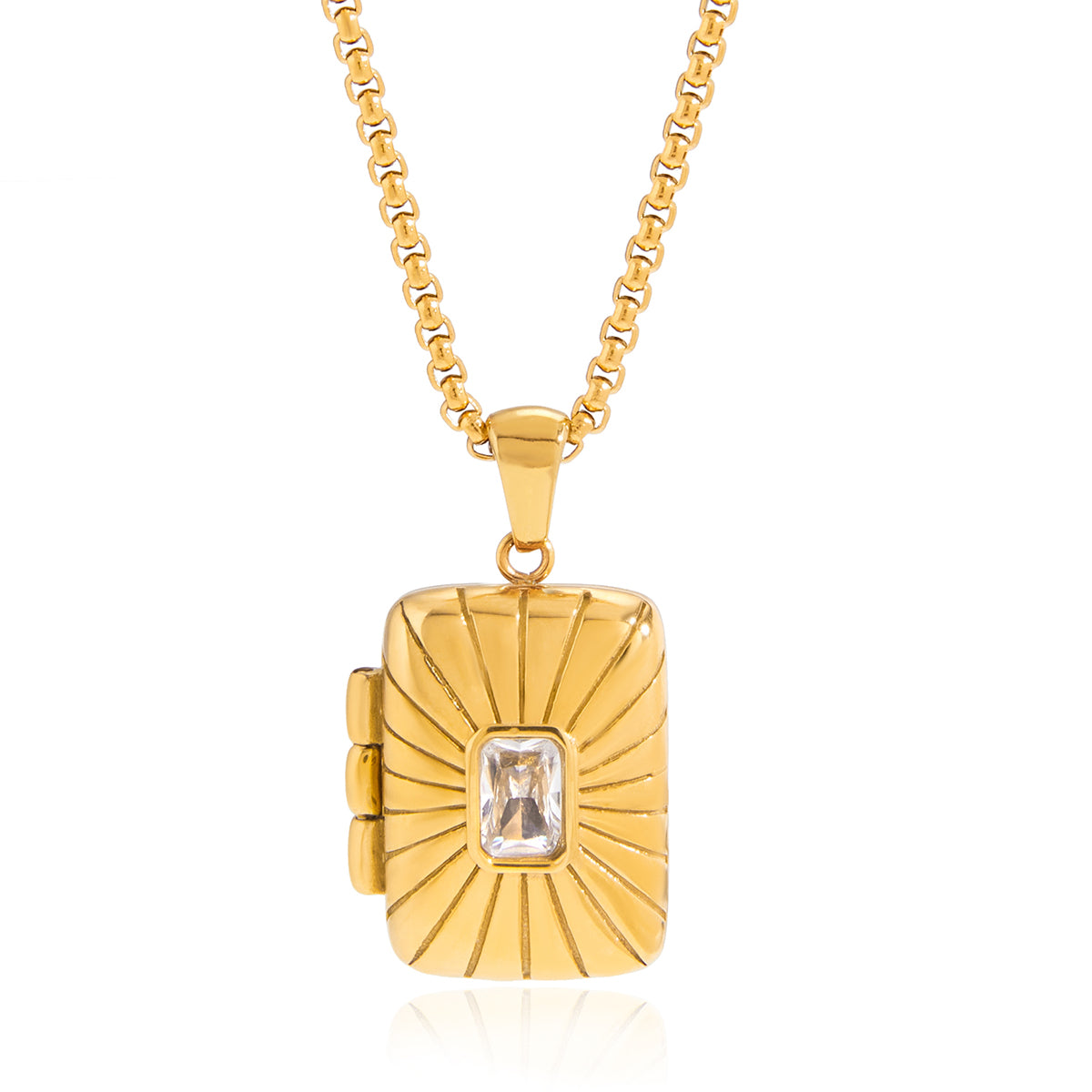 Aurelia Sunburst Locket by Lucy Luna Jewellery