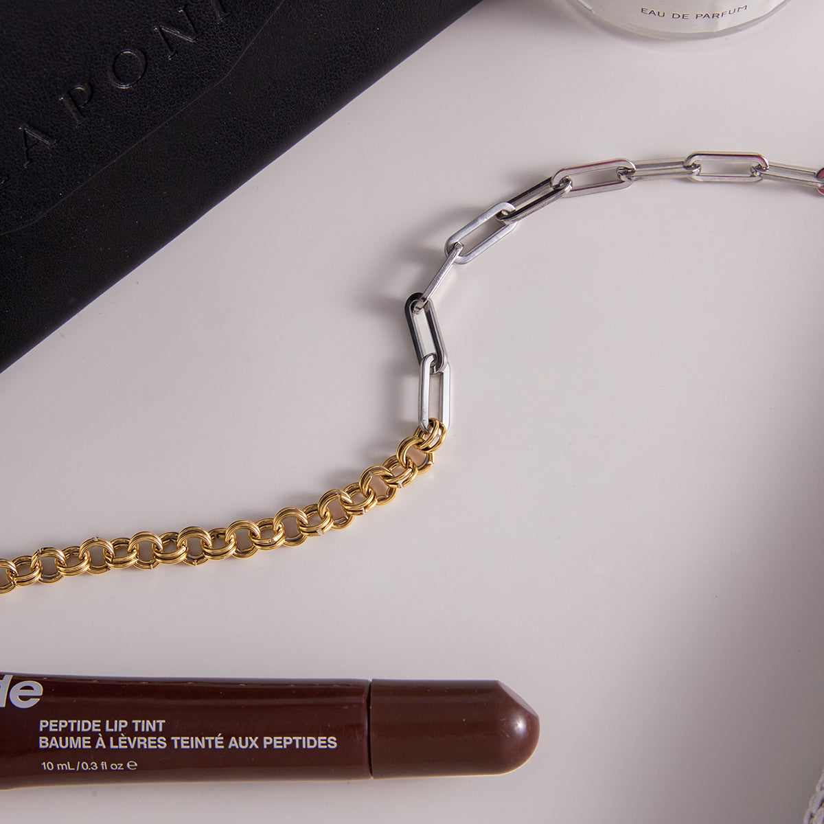 Halcyon Mixed-Link Necklace by Lucy Luna Jewellery, alternate view 5