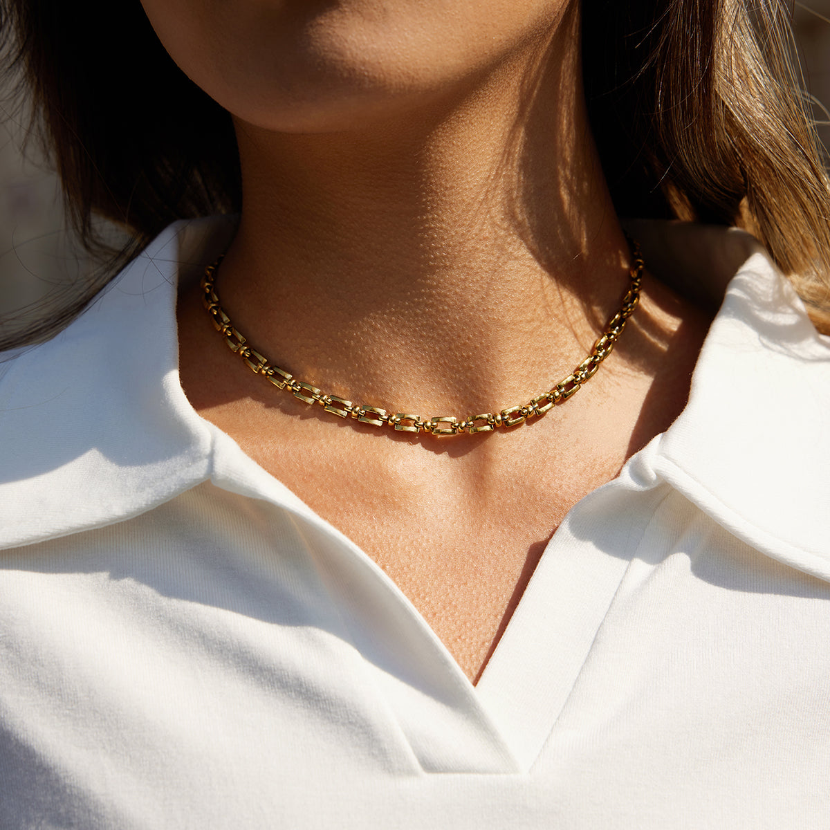 Halcyon Mixed-Link Necklace by Lucy Luna Jewellery, alternate view 2