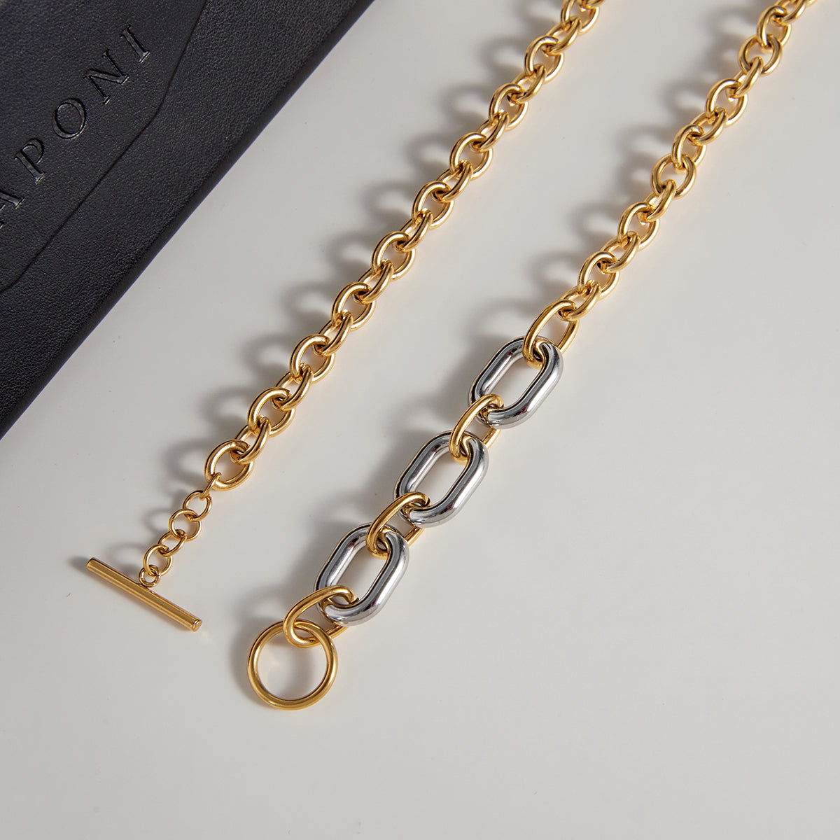 Rhodos Mixed-Metal Chain by Lucy Luna Jewellery, alternate view 5