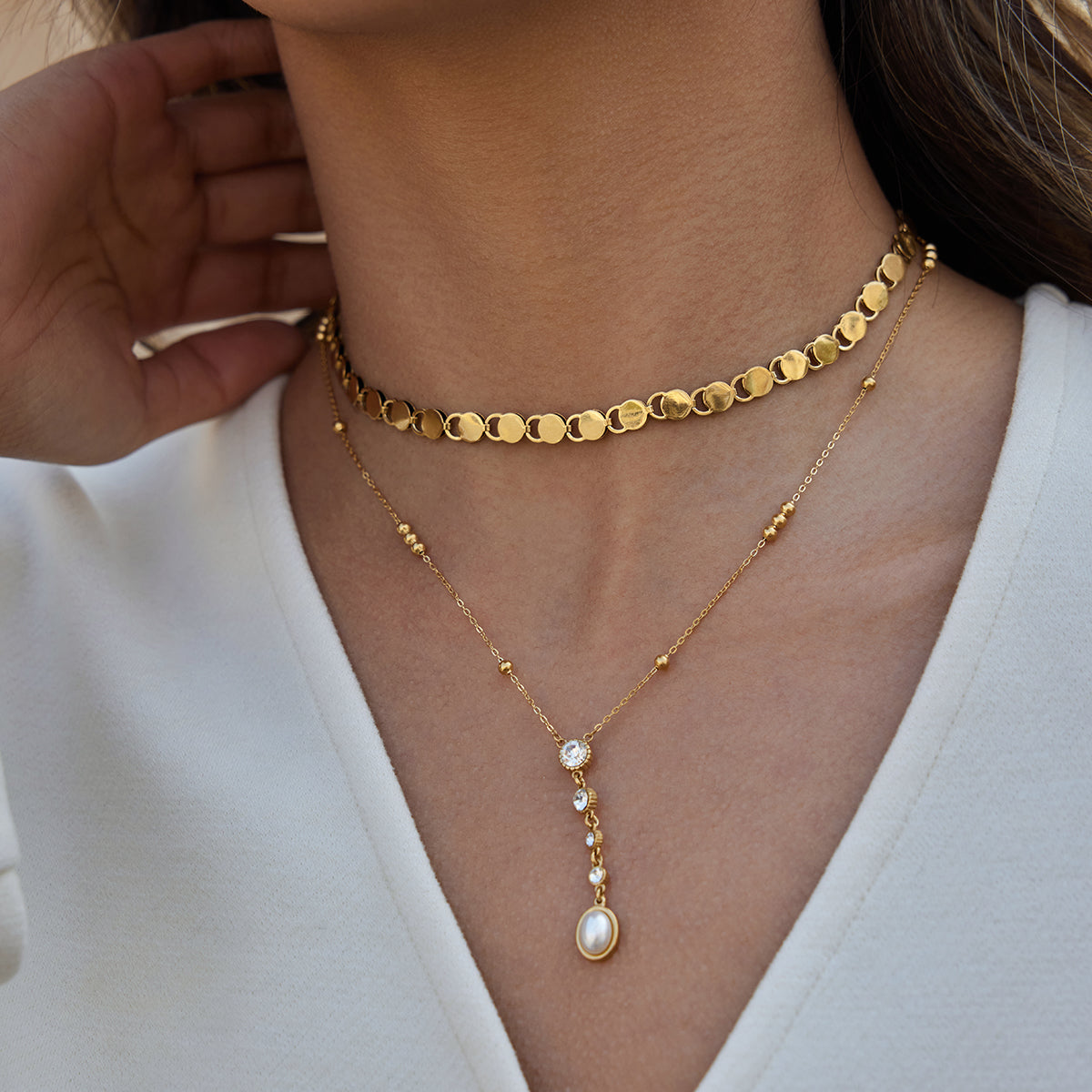 Capri Disc Choker by Lucy Luna Jewellery, alternate view 2