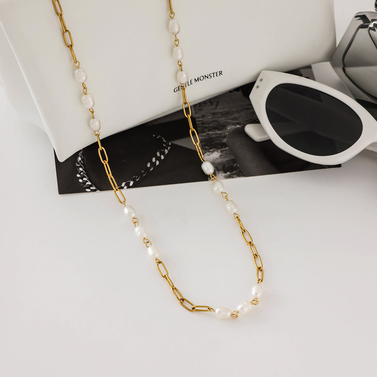 Naia Pearl Chain by Lucy Luna Jewellery, alternate view 5