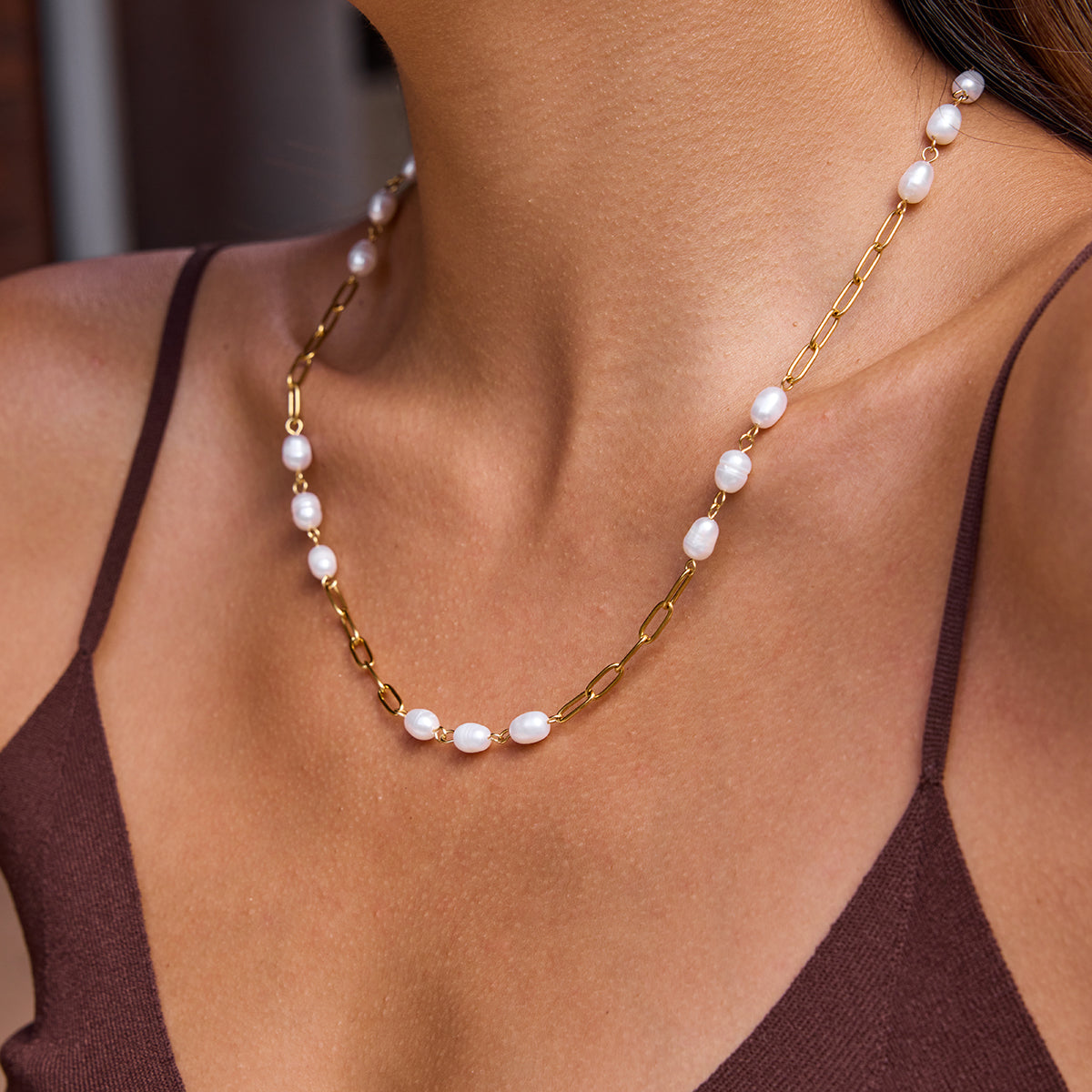 Naia Pearl Chain by Lucy Luna Jewellery, alternate view 4