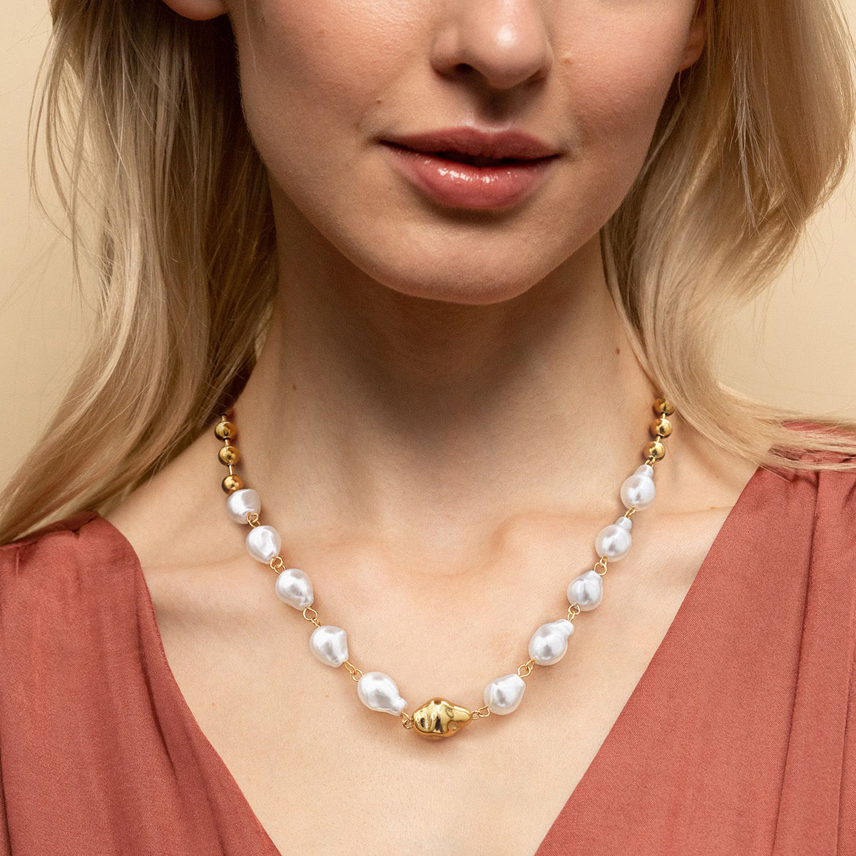 Juno Pearl & Bead Necklace by Lucy Luna Jewellery, alternate view 3