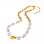 Juno Pearl & Bead Necklace by Lucy Luna Jewellery