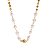 Juno Pearl & Bead Necklace by Lucy Luna Jewellery, alternate view 4