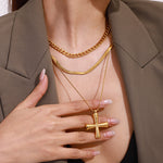 Divina Ribbed Cross by Lucy Luna Jewellery, alternate view 3