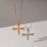 Divina Ribbed Cross by Lucy Luna Jewellery, alternate view 7